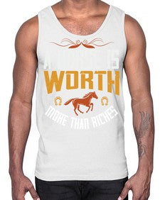 A horse is worth more than riches Style 45#- horse- Cotton Tank