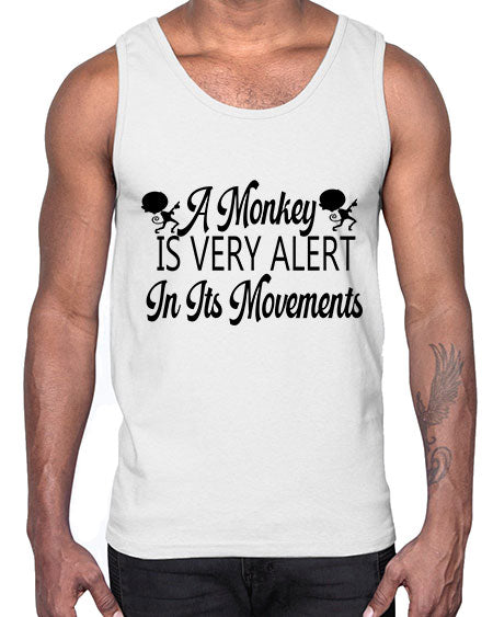 A monkey is very alert - monkey- Cotton Tank