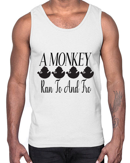 A monkey ran to and - monkey- Cotton Tank