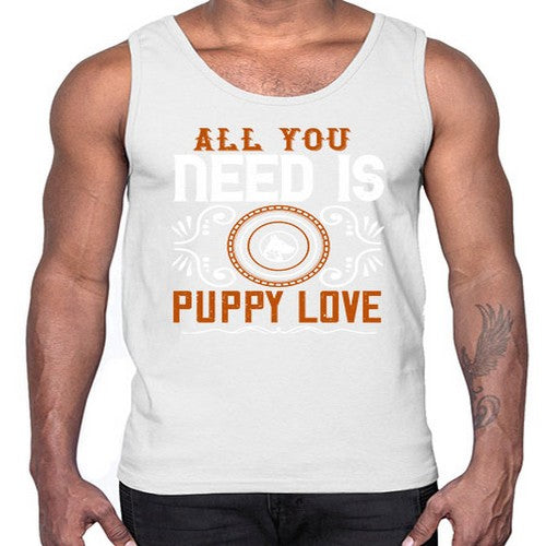 All you need is puppy love Style 155#- dogs- Cotton Tank