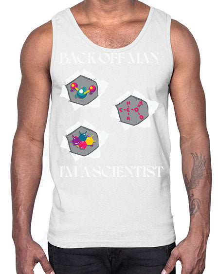 BackOffManImAScientistSkinite Scientist Skinite 289#- general science- Cotton Tank