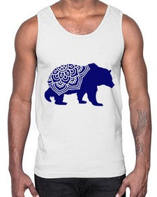 BearMandala 253#- mandala- Cotton Tank