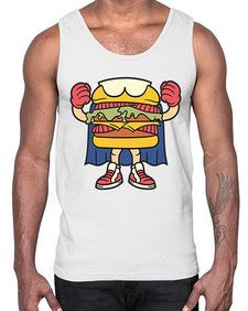 Burgerman 28#- cartoon food- Cotton Tank