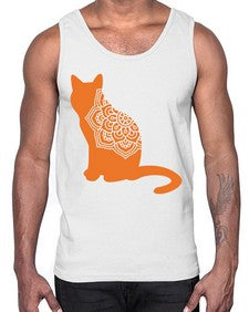 CatMandala 324#- mandala- Cotton Tank