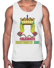 Celebrate Juneteenth 1865 Crown Designs 2#- black juneteenth- Cotton Tank