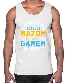 Computer science major by day gamer by night 6#- computer- Cotton Tank