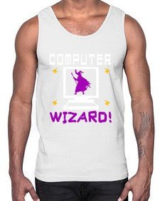 Computer wizard 52#- computer- Cotton Tank