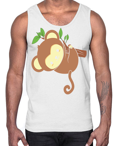 Cute Monkey Hanging on Tree 4#- monkey- Cotton Tank