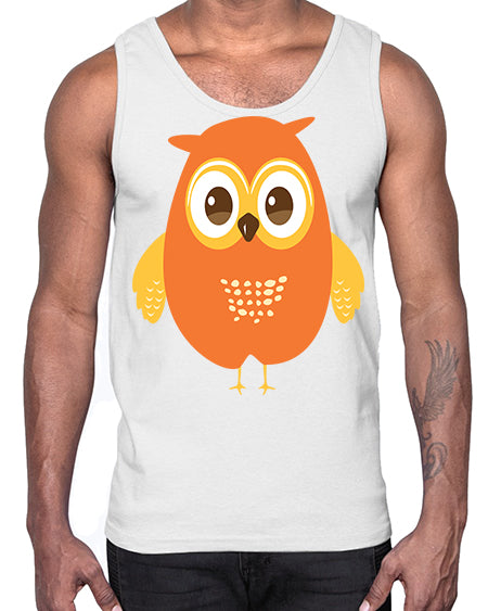 Cute Owl A TurtleRabbit 2#- owl- Cotton Tank