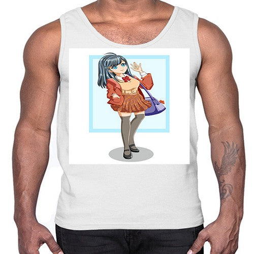 Cute and happy teenage girl back to school 175#- anime- Cotton Tank