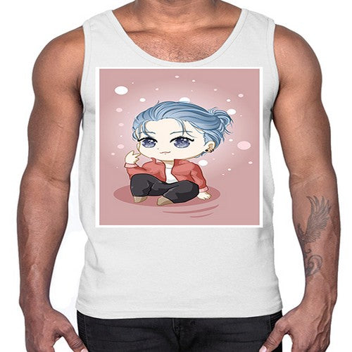 Cute little boy silver hair 78#- anime- Cotton Tank