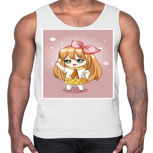 Cute little girl yellow hair wearing uniform 130#- anime- Cotton Tank