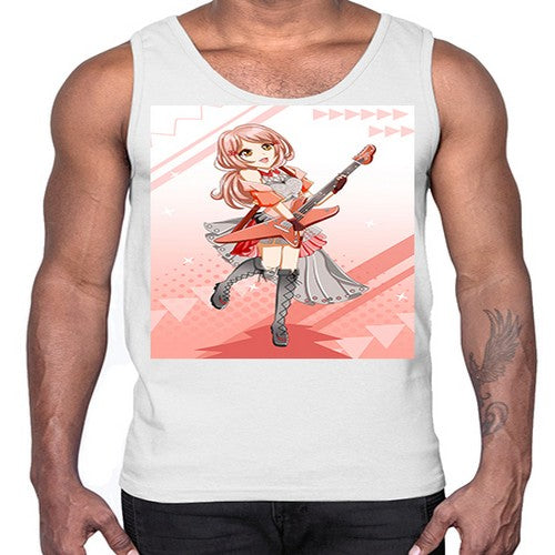 Cute rock star girl with guitar game 17#- anime- Cotton Tank