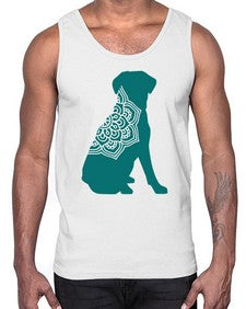 DogMandala 381#- mandala- Cotton Tank