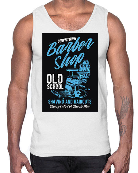 Downtown Barbershop CS729#- barber- Cotton Tank