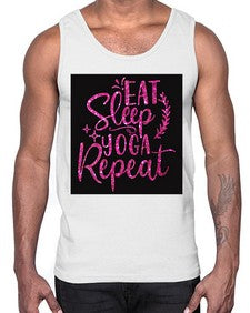 Eat Sleep Yoga Repeat  207#- yoga- Cotton Tank