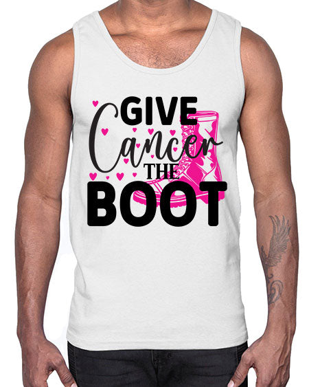 Give Cancer the Boot 24#- breast cancer- Cotton Tank