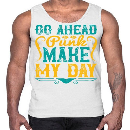 Go Ahead Punk Make My Day Style 45#- dogs- Cotton Tank
