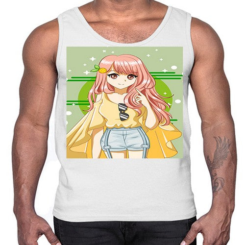 Happy and cute yellow blouse in summer holiday 43#- anime- Cotton Tank