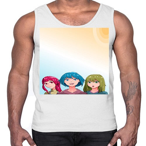 Happy three friend 20#- anime- Cotton Tank