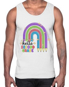 Hello second Grade Pencil Rainbow 329#- second grade- Cotton Tank