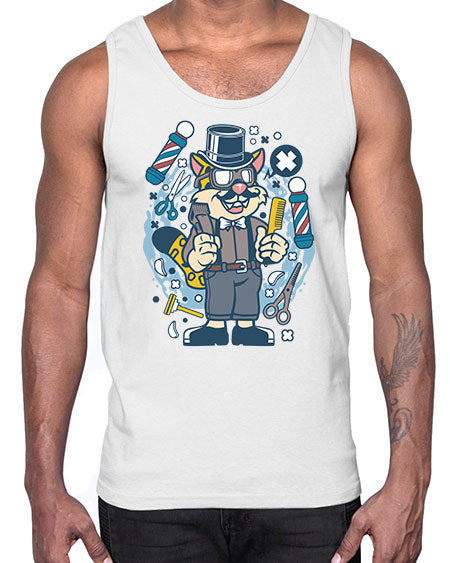 Hipster Barber Leopard836#- barber- Cotton Tank
