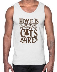 Home Is Where My Cats Are Style 15#- cats- Cotton Tank
