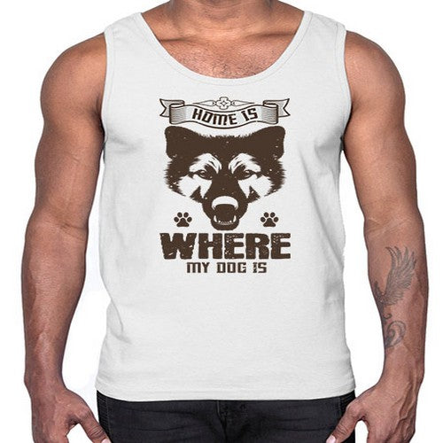 Home Is Where My Dog Is Style 202#- dogs- Cotton Tank