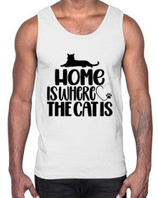 Home Is Where The Cat is Style 93#- cats- Cotton Tank