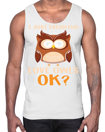I Just Freaking Love Owls A TurtleRabbit 9#- owl- Cotton Tank