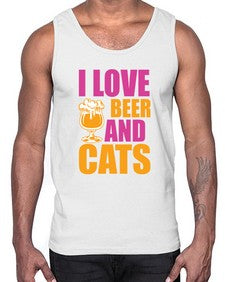 I Love Beer And Cats- cats- Cotton Tank