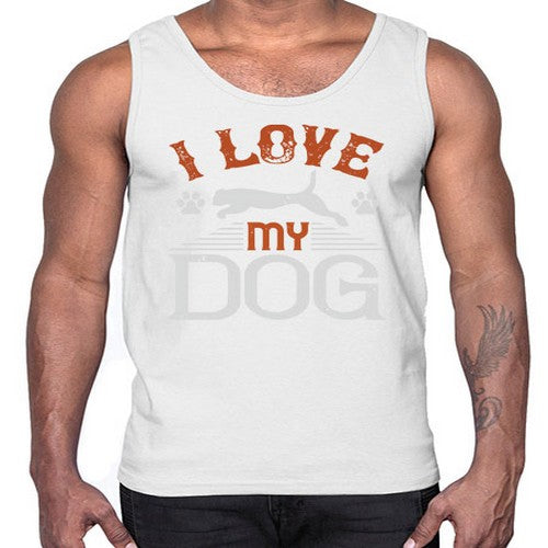 I Love My Dog Style 189#- dogs- Cotton Tank
