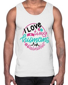 I Love Tiny Humans Red Nurse Style Style 903#- nurse- Cotton Tank