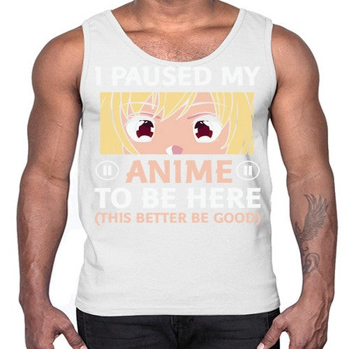 I Paused My Anime To 242#- anime- Cotton Tank