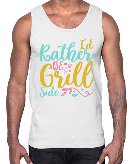 ID RATHER BE GRILL SIDE Style 62#- summer- Cotton Tank