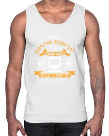 Im a computer scientist please stand back 34#- computer- Cotton Tank