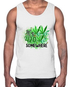 Its Somewhere 672#- marijuana- Cotton Tank