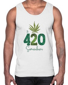 Its Somewhere Sublimation 676#- marijuana- Cotton Tank