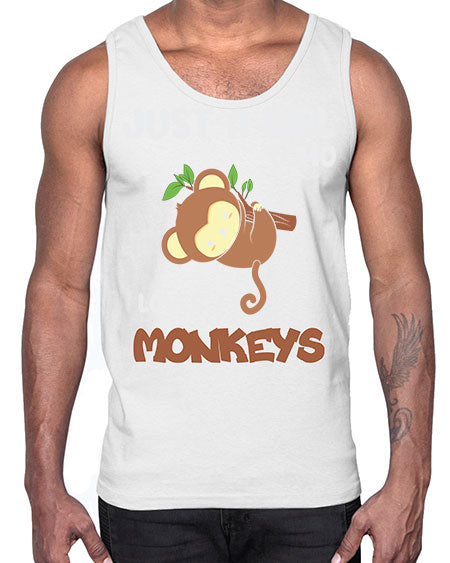 Just a Girl Who Loves 8#- monkey- Cotton Tank