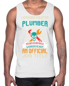 LicensedMasterPlumberBecauseTPlumber Tshirt1051#- plumber- Cotton Tank