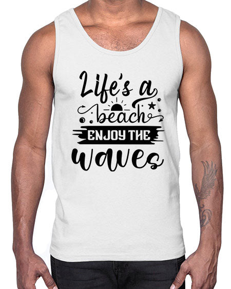Lifes a beach enjoy the waves 01#- summer- Cotton Tank