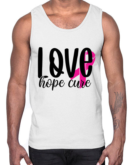 Love Hope Cure 13#- breast cancer- Cotton Tank