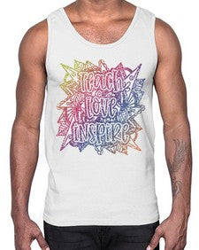 Mandala Teach Love Inspire Rainbow Glitter 762#- mandala- Cotton Tank