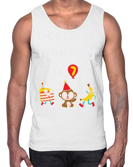 Monkey Birthday Little Monkey 12#- monkey- Cotton Tank