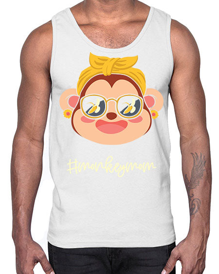 Monkey Mom Banana Glasses 16#- monkey- Cotton Tank