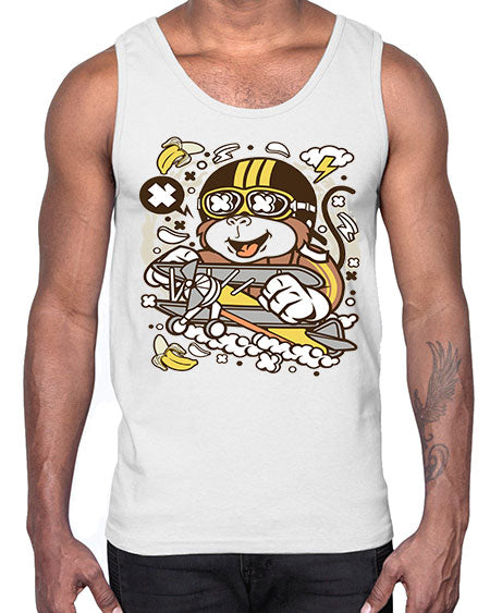 Monkey Pilot- monkey- Cotton Tank
