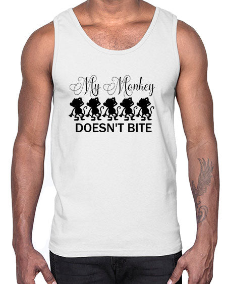 My monkey doesnt bite - monkey- Cotton Tank