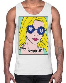 No Worries 956#- art pop art- Cotton Tank
