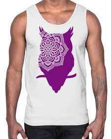 OwlMandalaUpdated 976#- mandala- Cotton Tank