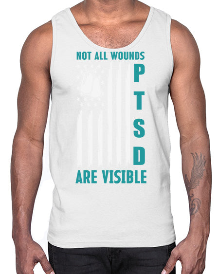 PTSD Awareness Not All Wounds 8#- PTSD- Cotton Tank